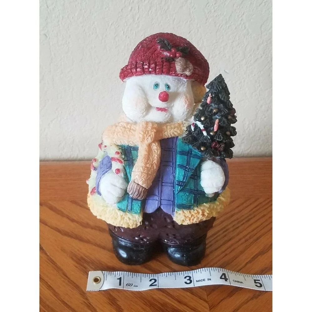 Snowman Figurine by World Bazaars 6 1/2 inches tall